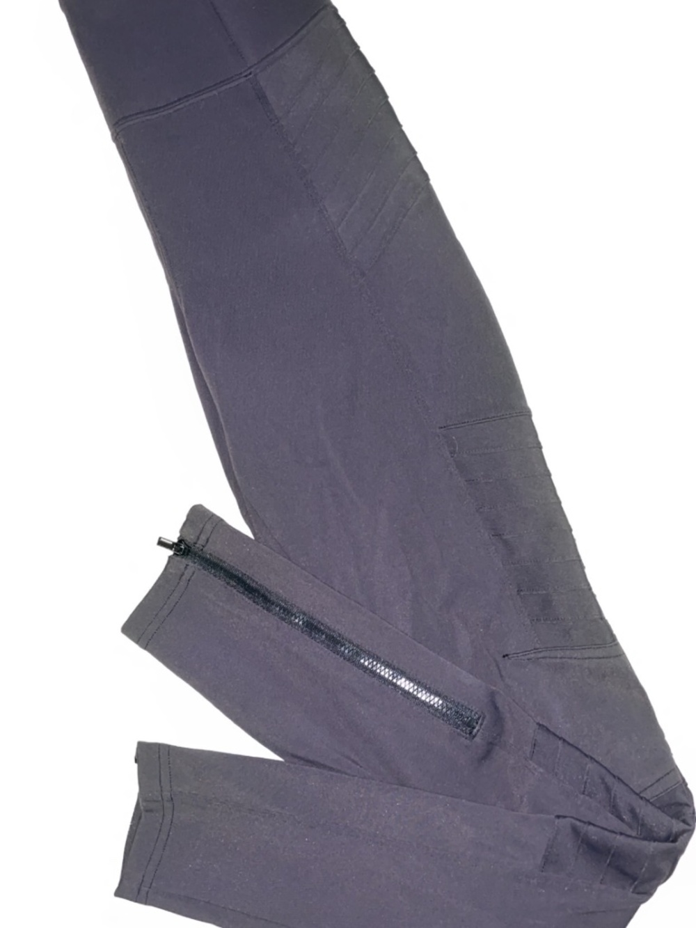 Athleta Moto Leggings XS Black High Waisted Zip Ankle Athletic Pants - Picture 4 of 5